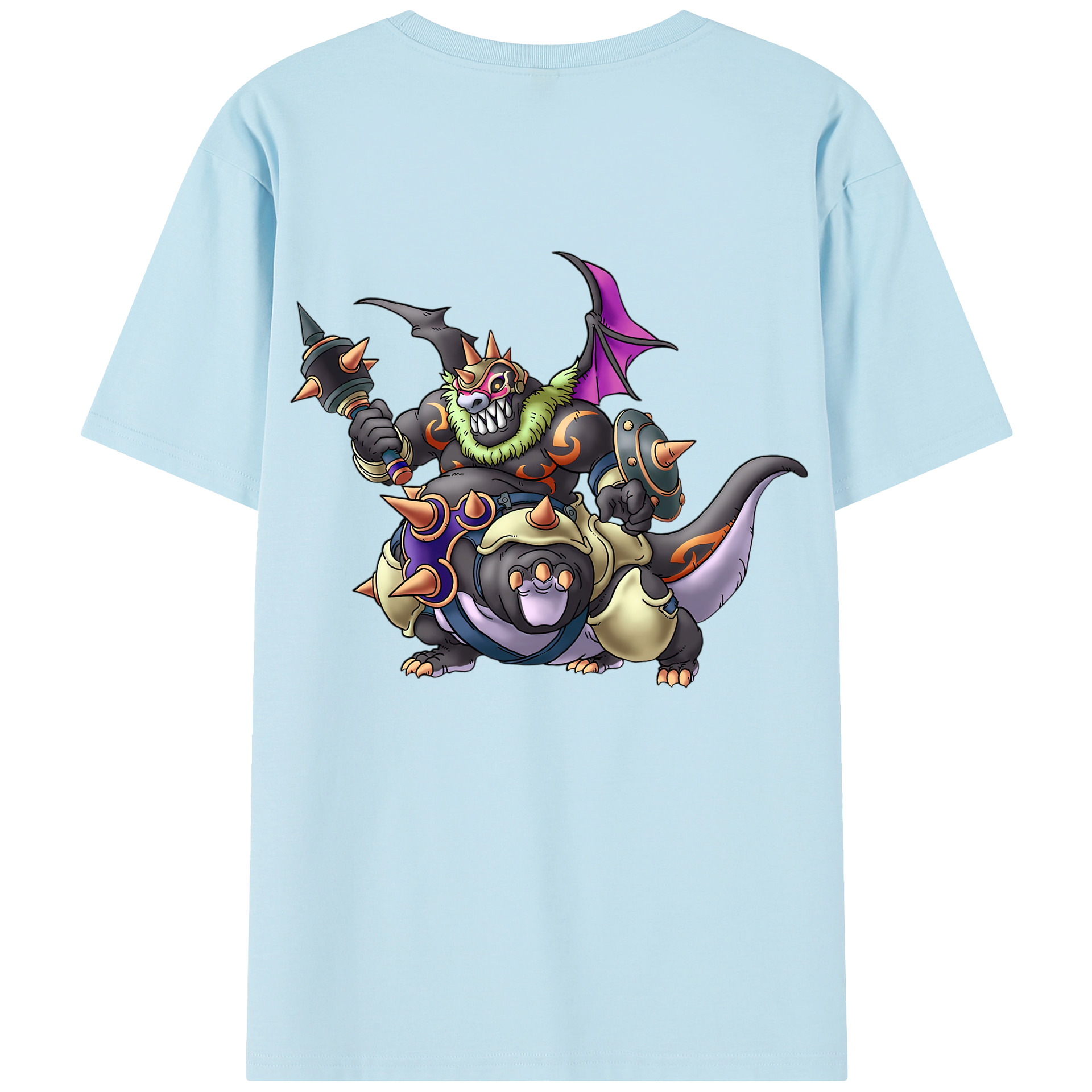 （画像用） ドラゴンクエスト Doragon Kuesuto Dragon Quest 綿100％半袖Tシャツ（背面プリント）